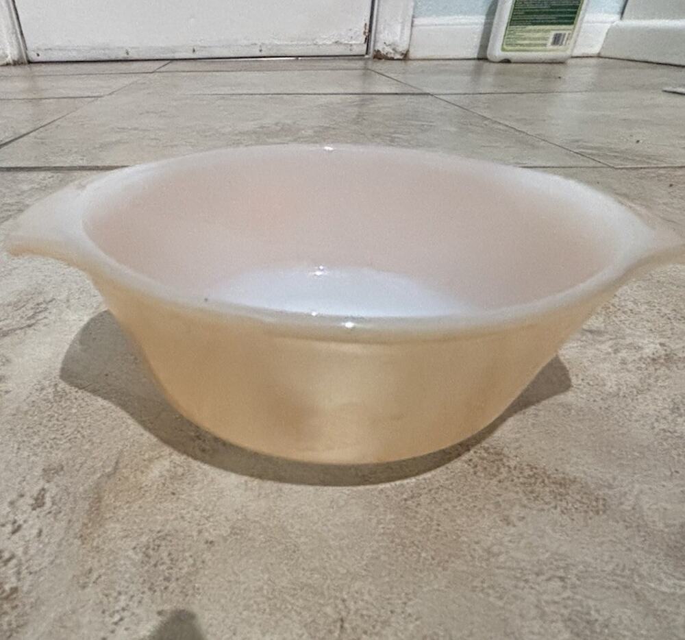 Vintage Anchor Hocking Fire King Coppertint 472 Peach Lustre Mini Casserole 12oz